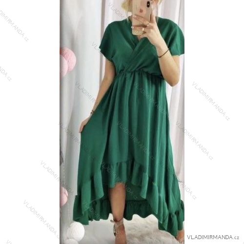 Women's Long Chiffon Short Sleeve Dress (S/M ONE SIZE) ITALIAN FASHION IMWGM23456