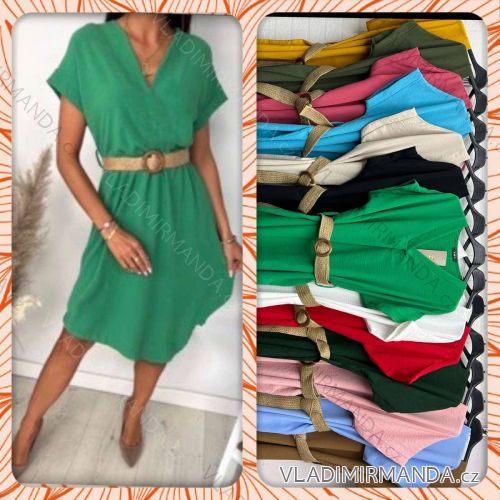 Women's Long Chiffon Short Sleeve Dress (S/M ONE SIZE) ITALIAN FASHION IMWGM23456