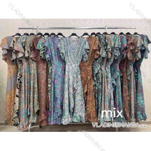 Women's Long Chiffon Short Sleeve Dress (S/M ONE SIZE) ITALIAN FASHION IMWGM23456