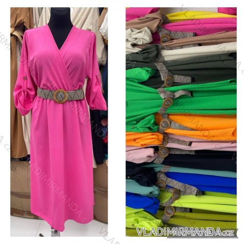 Women's Long Chiffon Short Sleeve Dress (S/M ONE SIZE) ITALIAN FASHION IMWGM23456