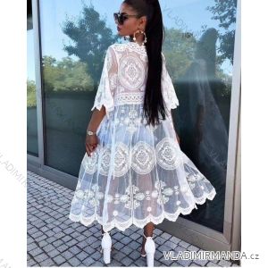 Women's Long Chiffon Short Sleeve Dress (S/M ONE SIZE) ITALIAN FASHION IMWGM23456
