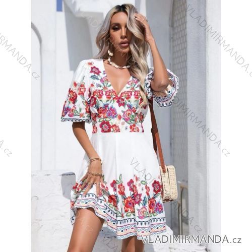 Women's Long Chiffon Short Sleeve Dress (S/M ONE SIZE) ITALIAN FASHION IMWGM23456