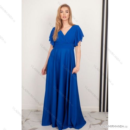 Šaty společenské krátký rukáv dámské (36-56) POLSKÁ MÓDA PMLMR23SIMONA Royal blue 36