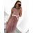 Šaty elegantní tylové s krajkou bez rukávů dámské (S/M ONE SIZE) ITALSKÁ MÓDA IMM239662 S/M white