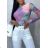 Women's Oversize Long Sleeve T-Shirt (S/M ONE SIZE) ITALIAN FASHION IMWA23133