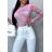 Women's Oversize Long Sleeve T-Shirt (S/M ONE SIZE) ITALIAN FASHION IMWA23133