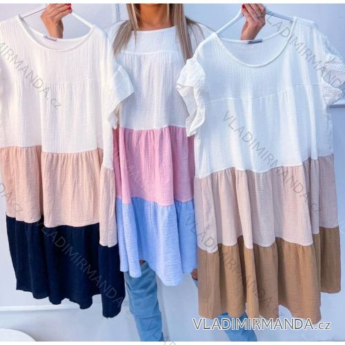 Women's Long Chiffon Short Sleeve Dress (S/M ONE SIZE) ITALIAN FASHION IMWGM23456