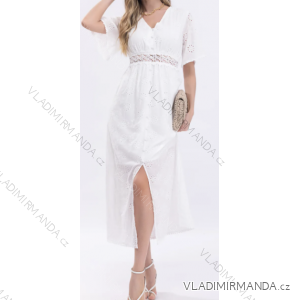 Women's Long Elegant Short Sleeve Dress (S/M ONE SIZE) ITALIAN FASHION IMPGM236371