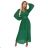 414-3 KLARA pleated dress with a belt and a neckline - green