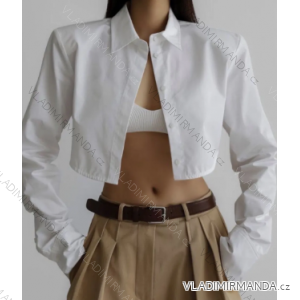 Women's long sleeve crop top shirt (S/M ONE SIZE) ITALIAN FASHION IMPLP2326007075