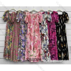 Women's Long Chiffon Short Sleeve Dress (S/M ONE SIZE) ITALIAN FASHION IMWGM23456