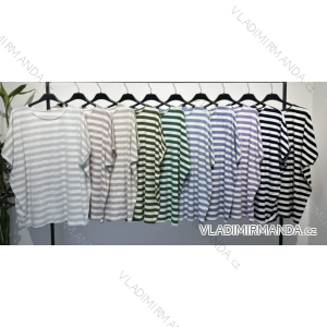 Women's Stripe Short Sleeve T-Shirt (S/M ONE SIZE) ITALIAN FASHION IMPLM2380355