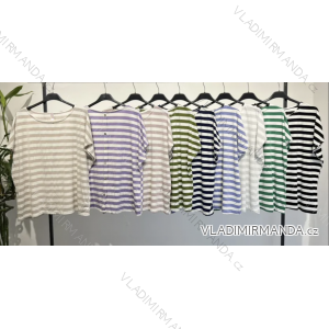Women's Stripe Short Sleeve T-Shirt (S/M ONE SIZE) ITALIAN FASHION IMPLM2380356