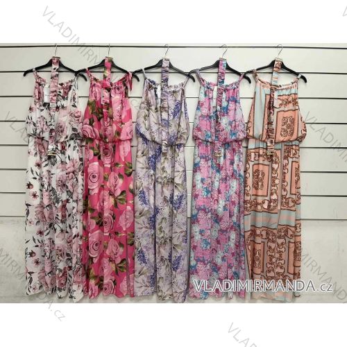 Women's Long Chiffon Short Sleeve Dress (S/M ONE SIZE) ITALIAN FASHION IMWGS231048