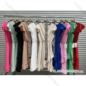 Women's Long Chiffon Short Sleeve Dress (S/M ONE SIZE) ITALIAN FASHION IMWGS231048