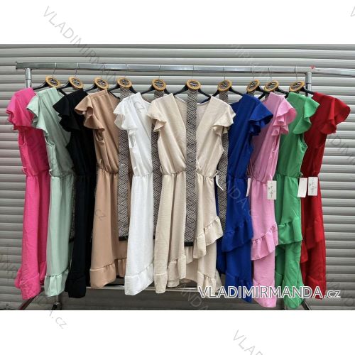 Women's Long Chiffon Short Sleeve Dress (S/M ONE SIZE) ITALIAN FASHION IMWGS231048