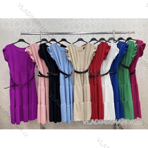 Women's Long Chiffon Short Sleeve Dress (S/M ONE SIZE) ITALIAN FASHION IMWGS231048