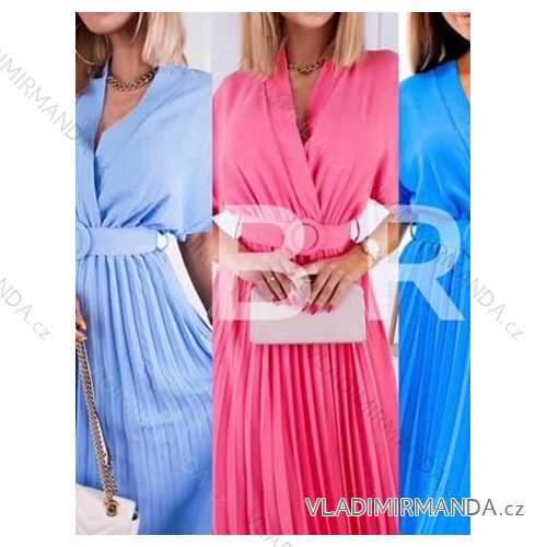 Women's Long Chiffon Short Sleeve Dress (S/M ONE SIZE) ITALIAN FASHION IMWGS231048