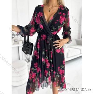 Women's Long Chiffon Short Sleeve Dress (S/M ONE SIZE) ITALIAN FASHION IMWGS231048