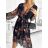 Women's Long Chiffon Short Sleeve Dress (S/M ONE SIZE) ITALIAN FASHION IMWGS231048