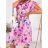 Women's Long Chiffon Short Sleeve Dress (S/M ONE SIZE) ITALIAN FASHION IMWGS231048
