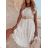 Women's Lace Cotton Short Sleeve Dress (S/M ONE SIZE) ITALIAN FASHION IMM23M7267