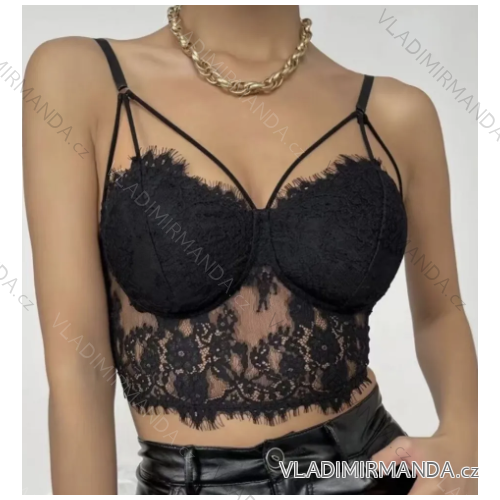 Women's Strappy Crop Top (S/M ONE SIZE) ITALIAN FASHION IMPCF230WH972