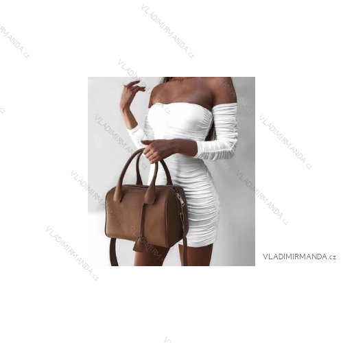 Women's Elegant Carmen Long Sleeve Dress (S/M ONE SIZE) ITALIAN FASHION IMPCF235700