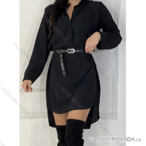 Women's Long Sleeve Belted Shirt Dress (S/M ONE SIZE) ITALIAN FASHION IMPCF237947MICROSTORE