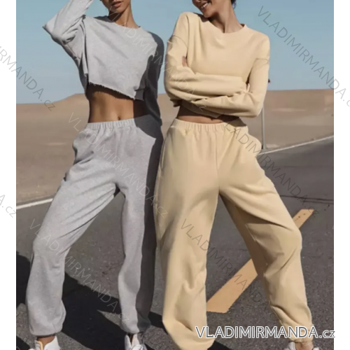 Women's long tracksuit and long sleeve sweatshirt set (S/M ONE SIZE) ITALIAN FASHION IMPCF239229