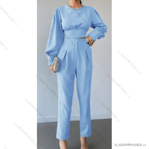 Women's Elegant Long Pants and Long Sleeve Top Set (S/M ONE SIZE) ITALIAN FASHION IMPCF230847/0848