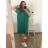 Women's Plus Size Short Sleeve Oversize Dress (3XL/4XL ONE SIZE) ITALIAN FASHION IMC23132 3xl / 4xl Medium blue