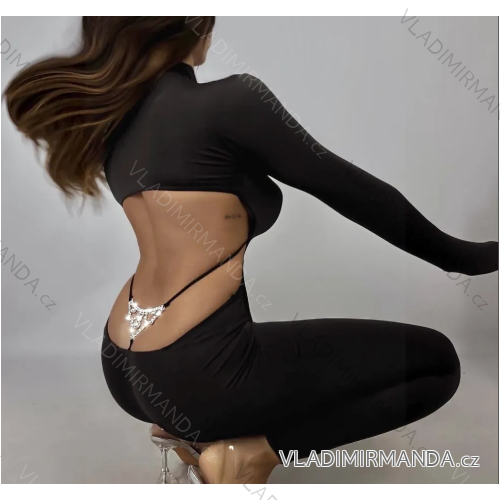 Women's Long Long Sleeve Jumpsuit (S/M ONE SIZE) ITALIAN FASHION IMPBB23B8855