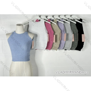 Women's Sleeveless Crop Top (S/M ONE SIZE) ITALIAN FASHION IMPBB23Y191851