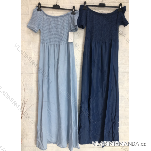 Women's Long Carmen Short Sleeve Dress (S/M ONE SIZE) ITALIAN FASHION IMPGM235046