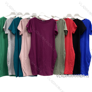 Women's cotton classic short sleeve dress (S/M ONE SIZE) ITALIAN FASHION IMC23234