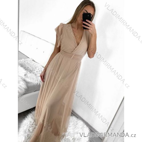 Women's long party short sleeve dress (S/M ONE SIZE) ITALIAN FASHION IMM23M24081