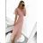 Women's short sleeve long party dress (S/M ONE SIZE) ITALIAN FASHION IMM23M24081/DUR S/M beige