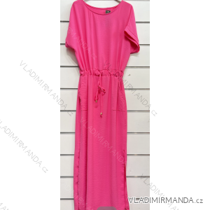Women's Long Short Sleeve Dress (S/M ONE SIZE) ITALIAN FASHION IMPSH231205