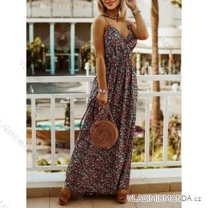 Long summer dress with straps for women (S/M ONE SIZE) ITALIAN FASHION IMD23275