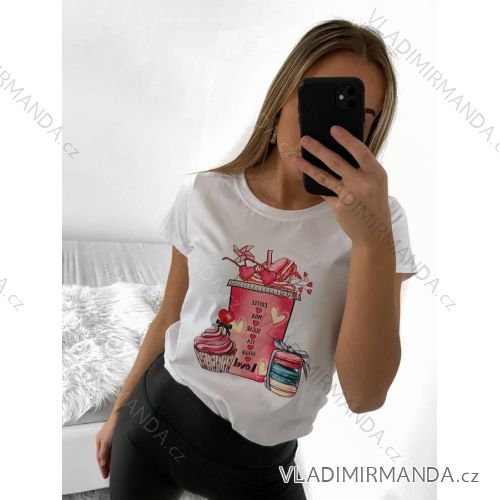 T-shirt short sleeve women (UNI S-M) ITALIAN FASHION IMM20330 S/M white