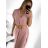 Women's Long Summer Belt Short Sleeve (S / M ONE SIZE) ITALIAN FASHION IMWD222213 S/M béžová