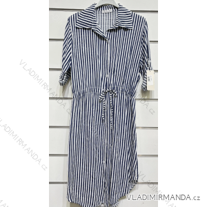Women's Stripe Long Sleeve Shirt Dress (S/M ONE SIZE) ITALIAN FASHION IMPSH233014B